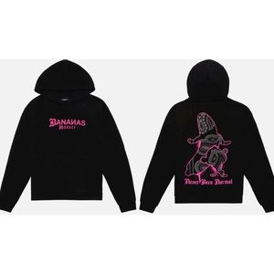 Bananas Monkey Men's Hoodie Paisley Brothers Ac family Heavyweight Black